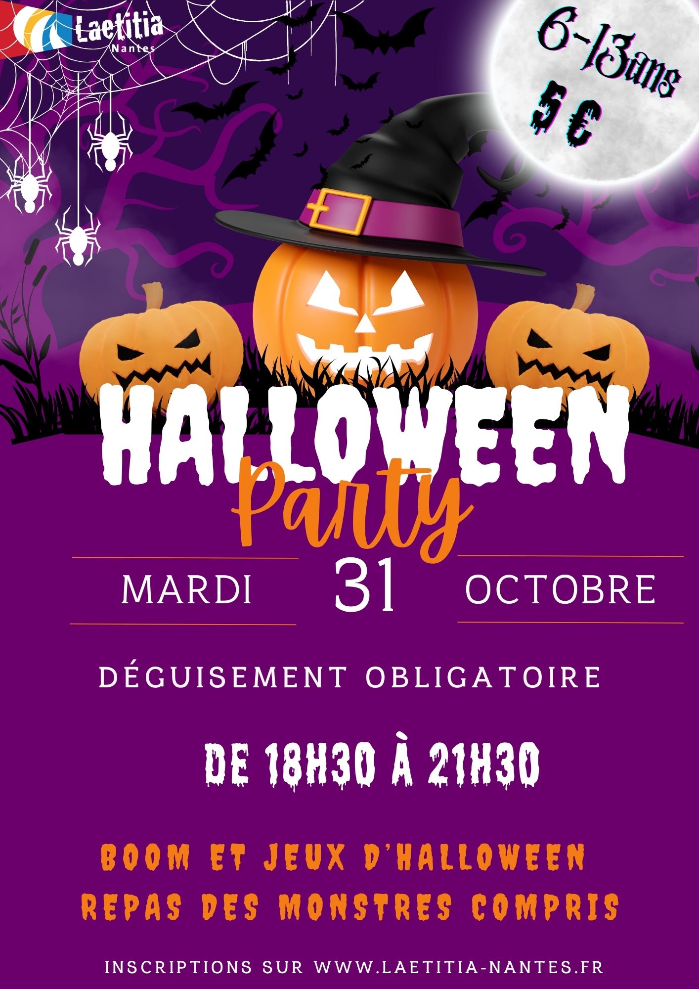 CSC Laetitia Nantes SOIREE HALLOWEEN 31.10 A LA LAET'